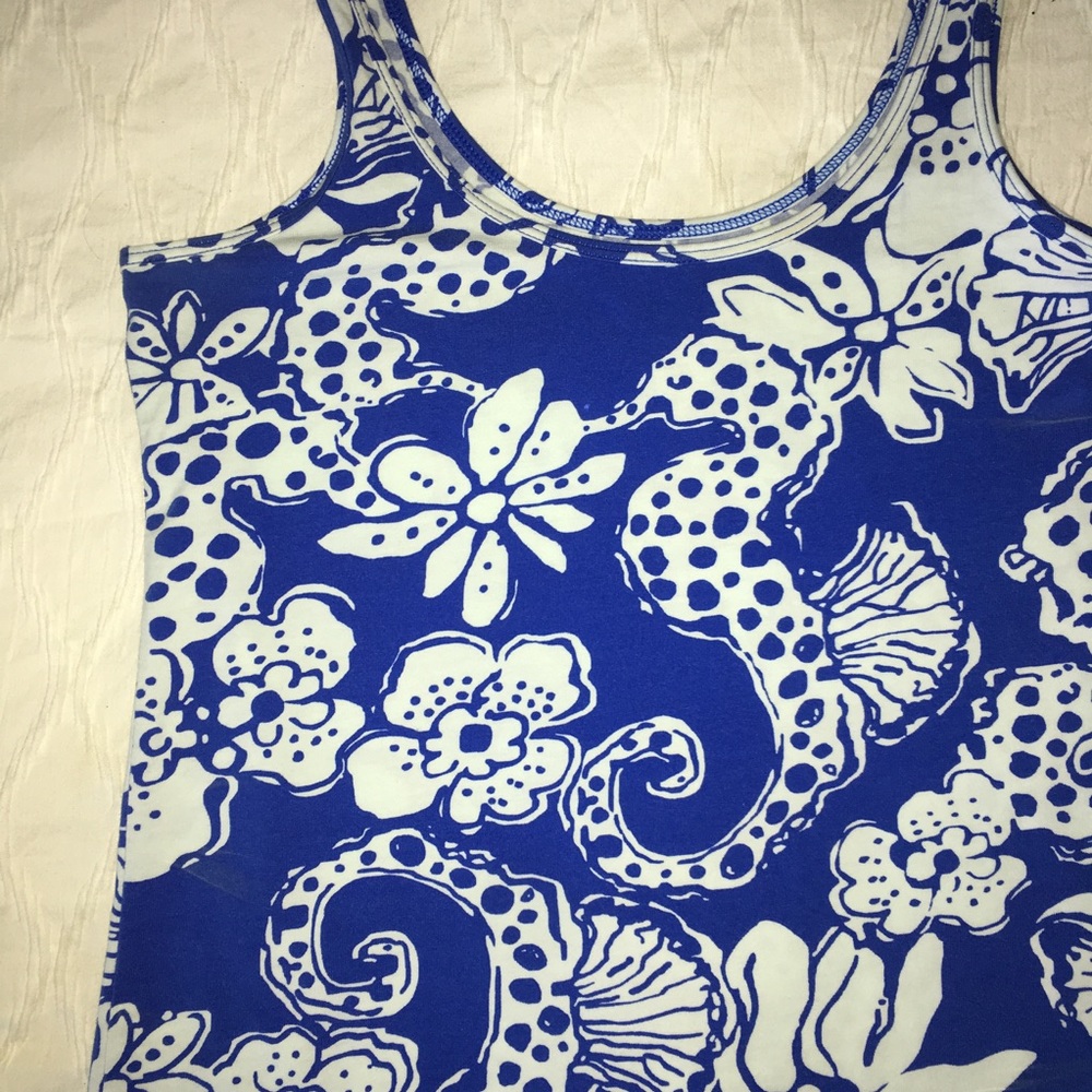 🦋 Lilly Pulitzer Cotton Tank Small Quahog Chowdah - Picture 2 of 5